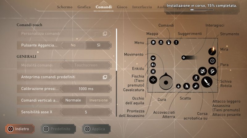 Le opzioni relative ai controlli Le opzioni relative ai controlli