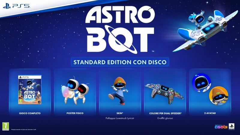 I contenuti dell'edizione standard su disco di Astro Bot