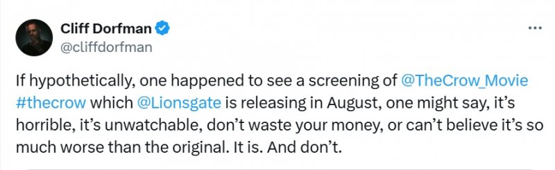 Il post di Dorfman su X