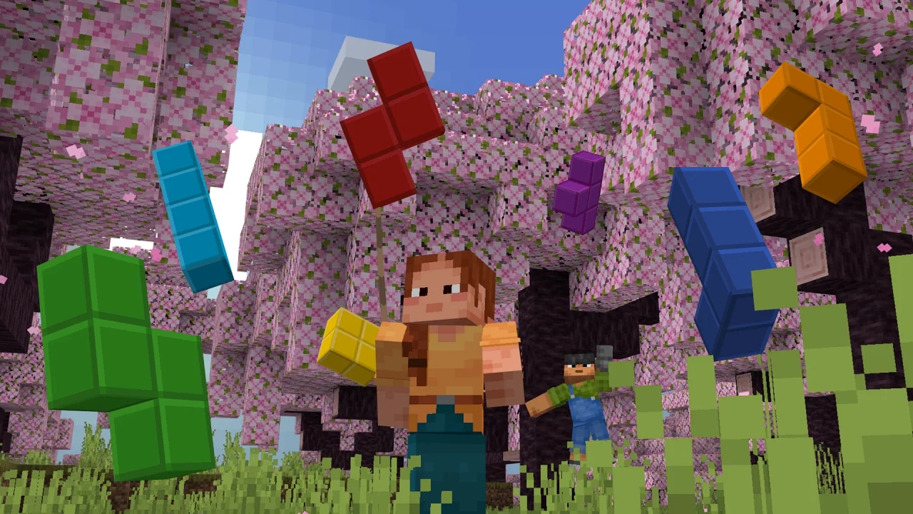 Un'immagine dell'add on di Tetris per Minecraft