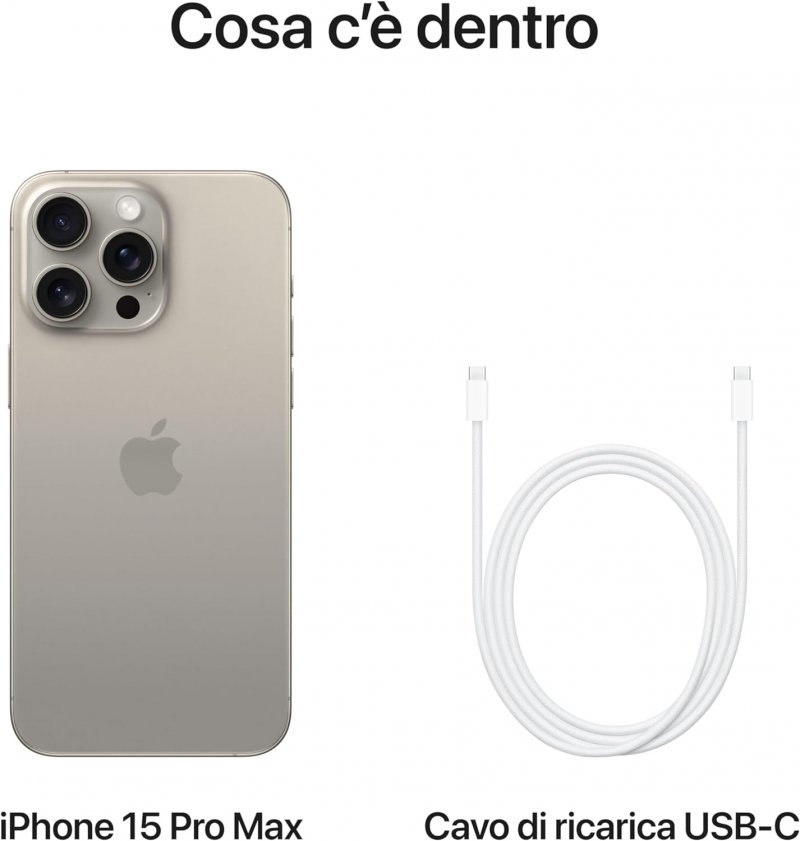 Icontenuti della confezione di Apple iPhone 15 Pro Max