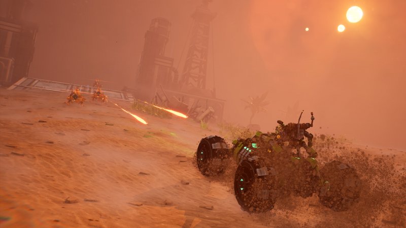 Ci sono tante sequenze alternative in Akimbot, come la guida di un buggy nel deserto