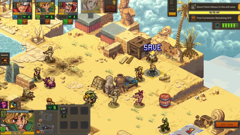 Le aree di Metal Slug Tactics riprendono gli scenari dei livelli della serie classica Le aree di Metal Slug Tactics riprendono gli scenari dei livelli della serie classica