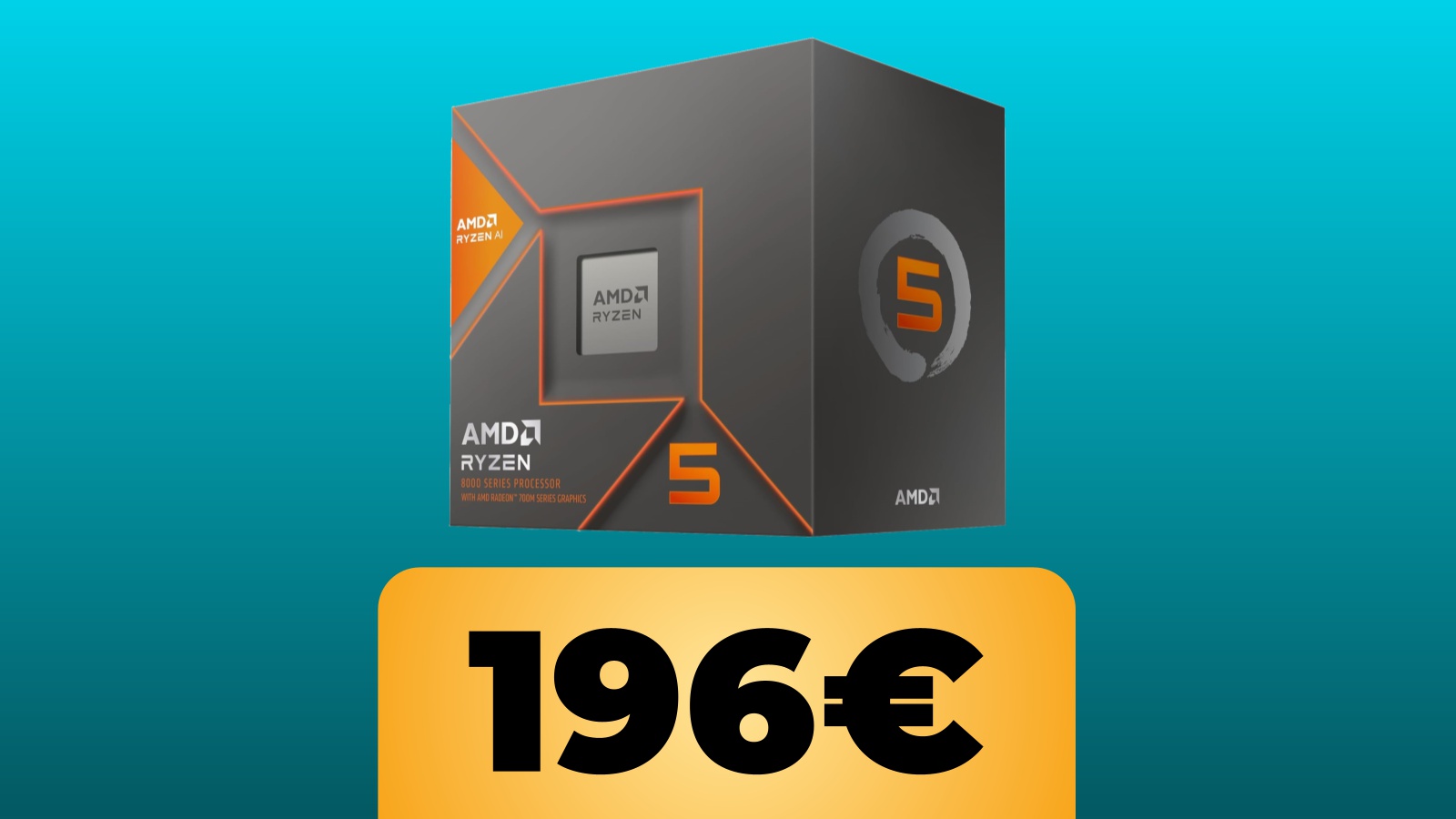 La confezione della CPU AMD e sotto il prezzo dell'offerta di Amazon