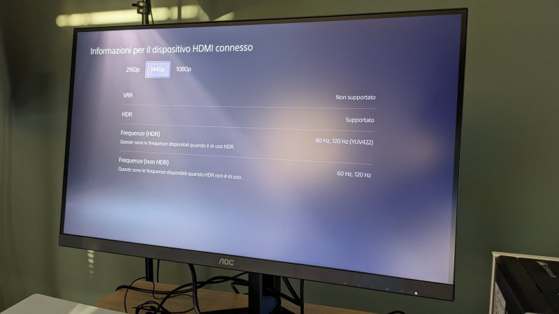 Le informazioni sul supporto del monitor su PS5 Le informazioni sul supporto del monitor su PS5