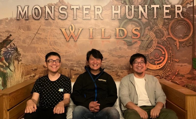 Tokuda, Tsujimoto e Fujioka di Monster Hunter Wilds Tokuda, Tsujimoto e Fujioka di Monster Hunter Wilds