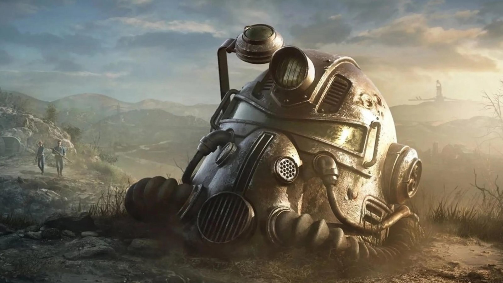Un casco di armatura atomica abbandonato in Fallout 76