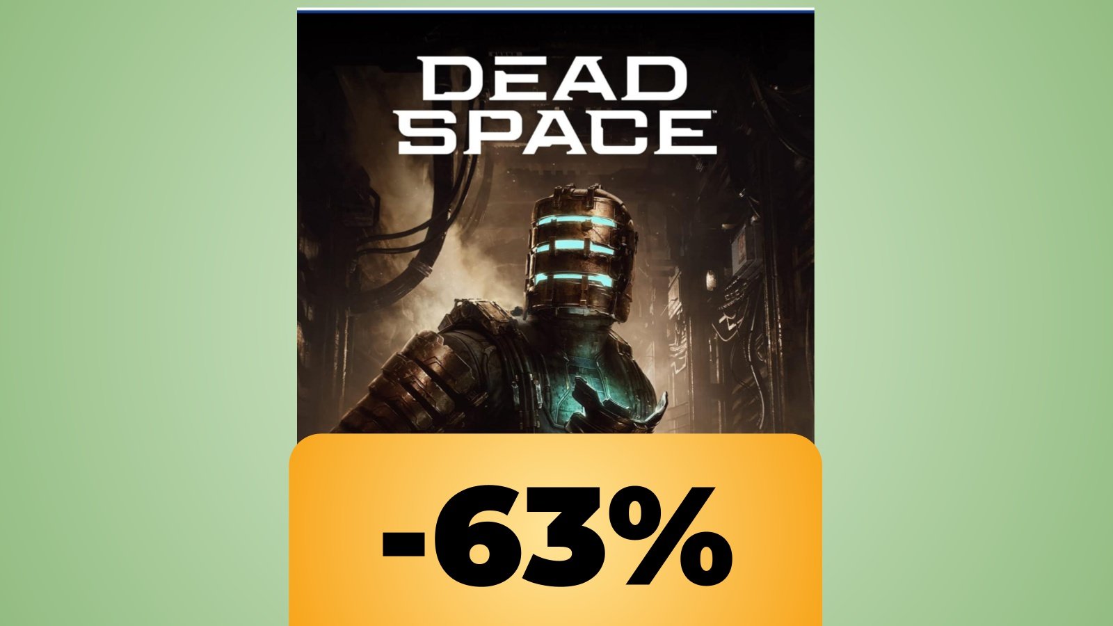 La copertina di Dead Space Remake e sotto la percentuale dello sconto di Amazon