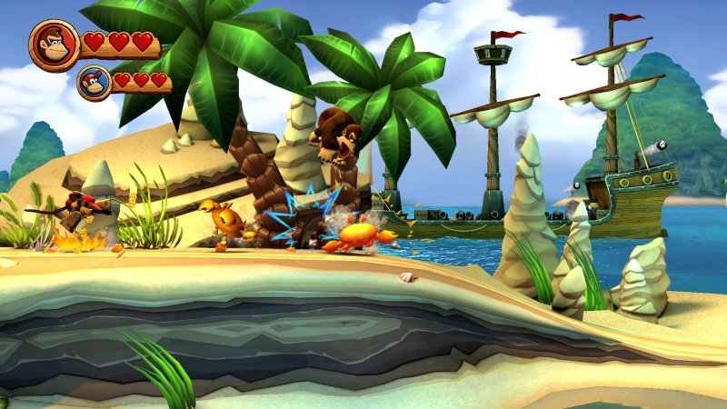 Un livello tropicale di Donkey Kong Country Returns HD Un livello tropicale di Donkey Kong Country Returns HD