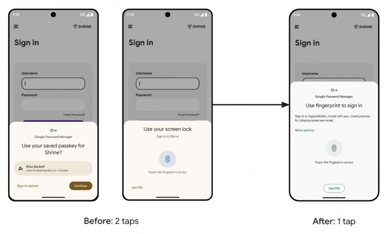 L'interfaccia delle passkey prima e dopo l'aggiornamento L'interfaccia delle passkey prima e dopo l'aggiornamento