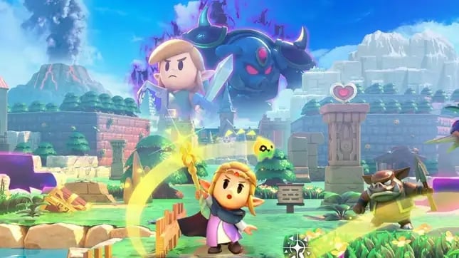 Zelda e Link in The Legend of Zelda: Echoes of Wisdom