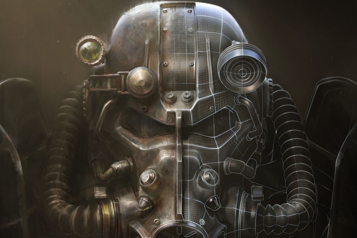 Un'illustrazione sull'armatura atomica di Fallout