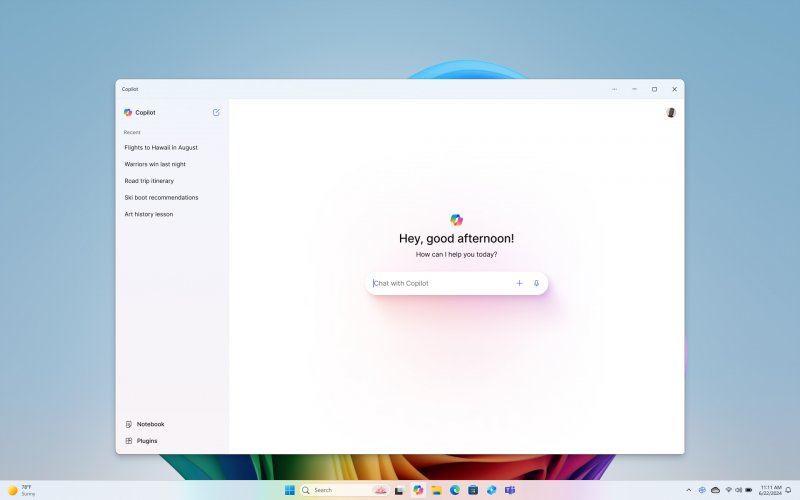 L'interfaccia di Copilot