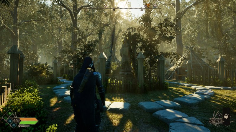 Uno scorcio della foresta di Sherwood da dietro le spalle di Robin Hood