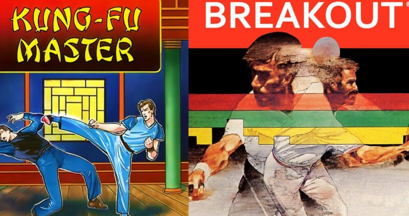 Le copertine degli ultimi due giochi aggiunti al servizio: Kung-Fu Master e Breakout