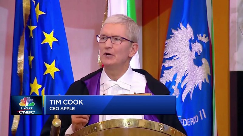 Tim Cook in a speech at the Federico II University of Naples