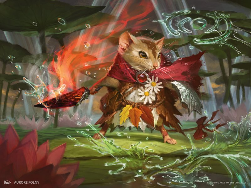 Maple è una delle protagoniste di Bloomburrow: è una topolina che ha ereditato una potente spada per domare le calamite beast e farsi strada nelle sue avventure Maple è una delle protagoniste di Bloomburrow: è una topolina che ha ereditato una potente spada per domare le calamite beast e farsi strada nelle sue avventure
