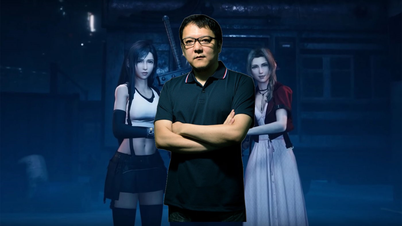 Hidetaka Miyazaki e a fianco Tifa e Aerith da Final Fantasy 7 Remake