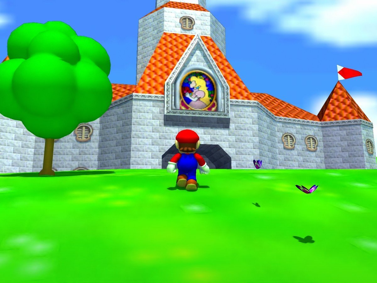 Un'immagine dal celebre inizio di Super Mario 64