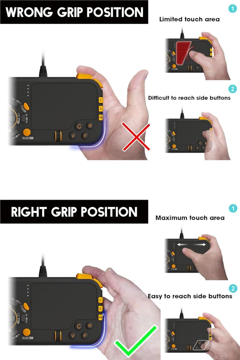 Come impugnare il controller DarkWalker ShotPad FPS Touchpad Come impugnare il controller DarkWalker ShotPad FPS Touchpad