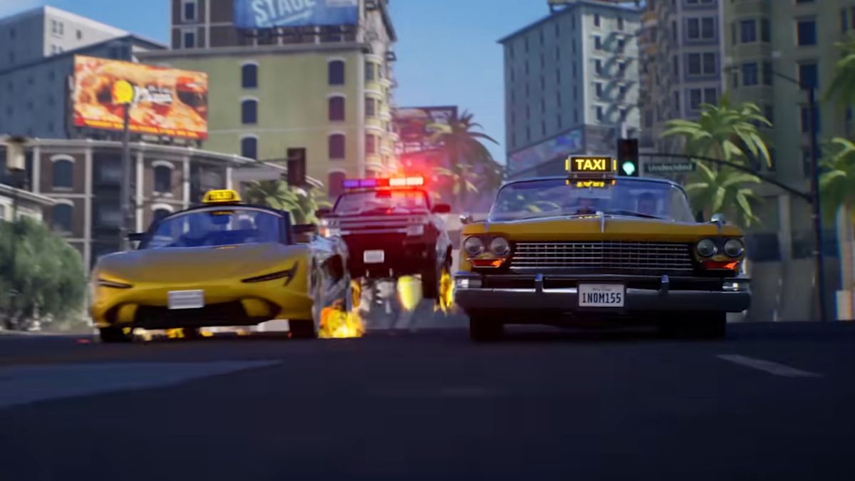 Una scena di un inseguimento nel nuovo Crazy Taxi