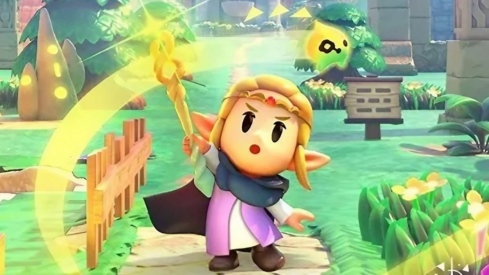 Zelda agita la bacchetta sulla copertina di Echoes of Wisdom