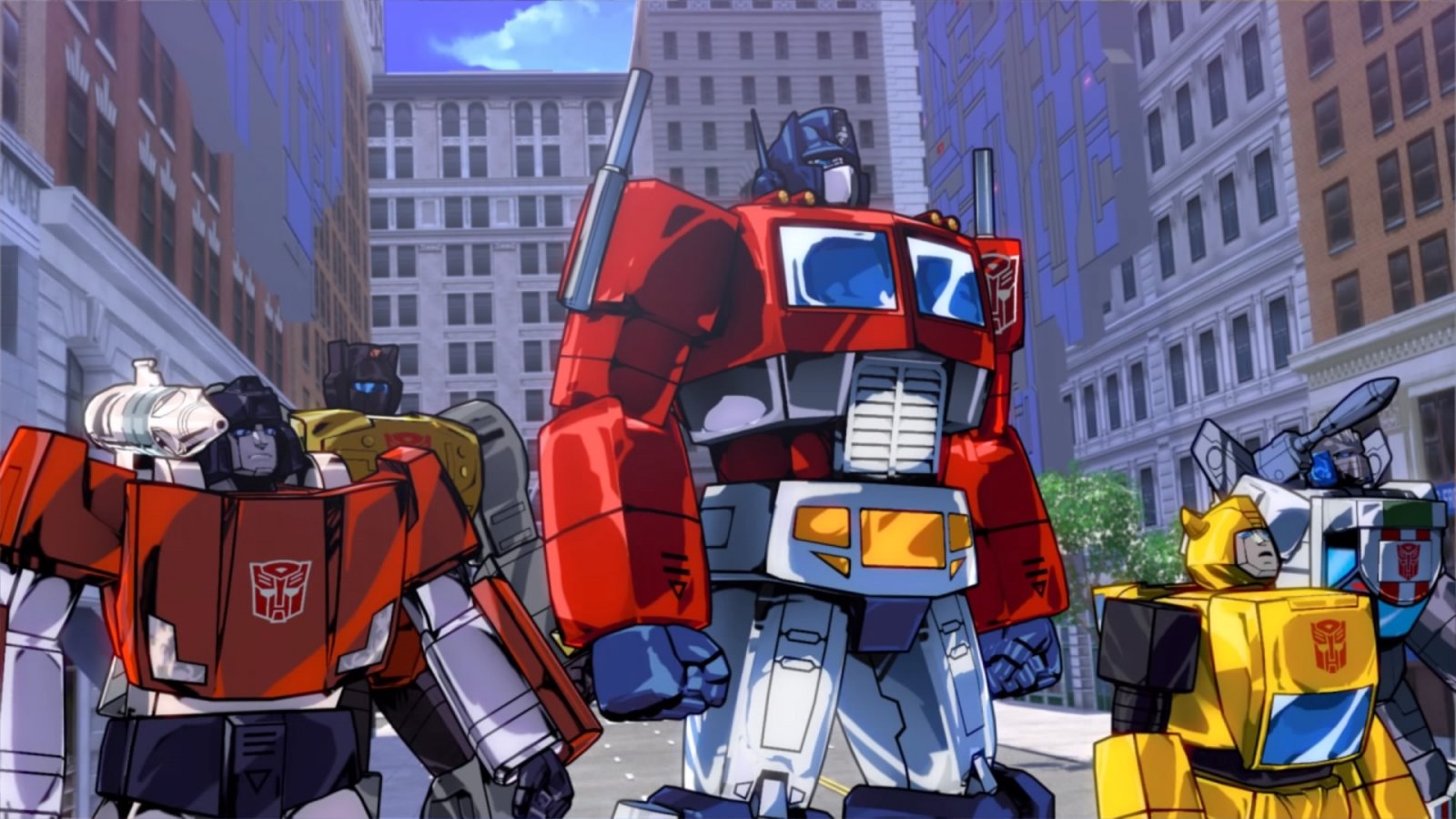 Optimus Prime e gli Autobot in una scena di Transformers: Devastation
