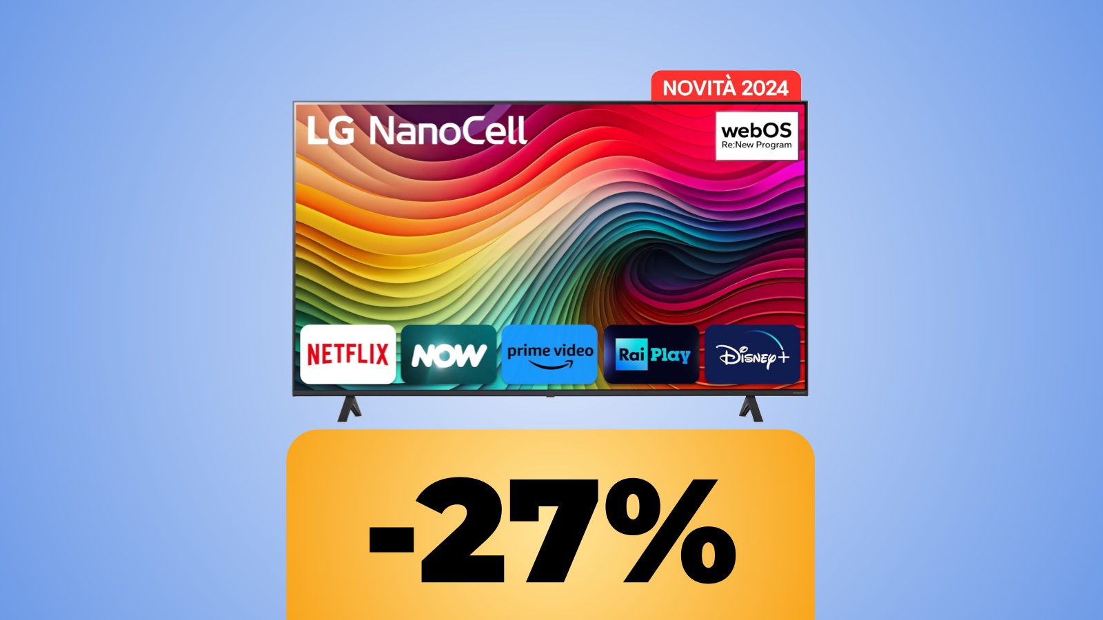 La smart  TV NanoCell Serie 81 2024 55NANO81T6A da 55 pollici e lo sconto di Amazon