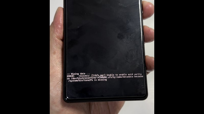 Il messaggio di errore su Google Pixel 6