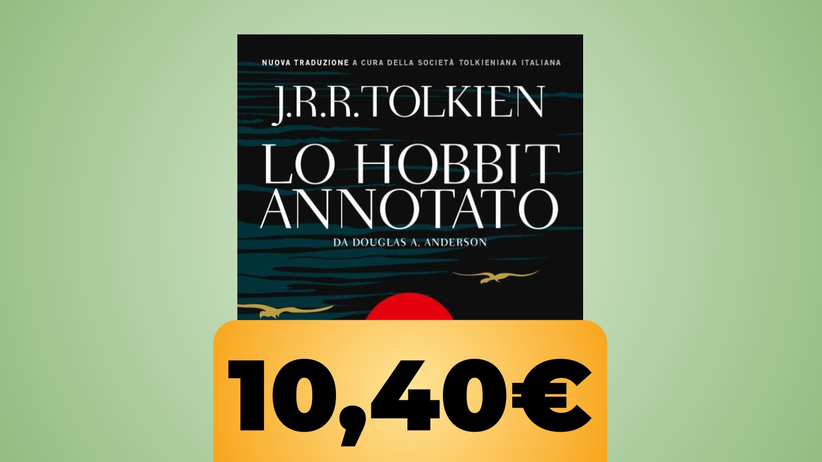 La copertina de Lo Hobbit Annotato e sotto il prezzo di Amazon