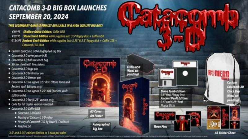 L'elenco dei contenuti della nuova edizione di Catacomb 3-D