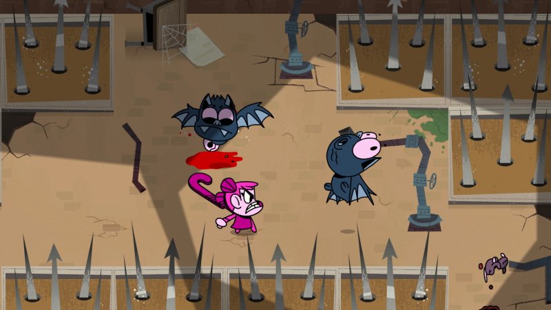 Uno dei dungeon esplorabili con pipistrelli giganti di contorno Uno dei dungeon esplorabili con pipistrelli giganti di contorno
