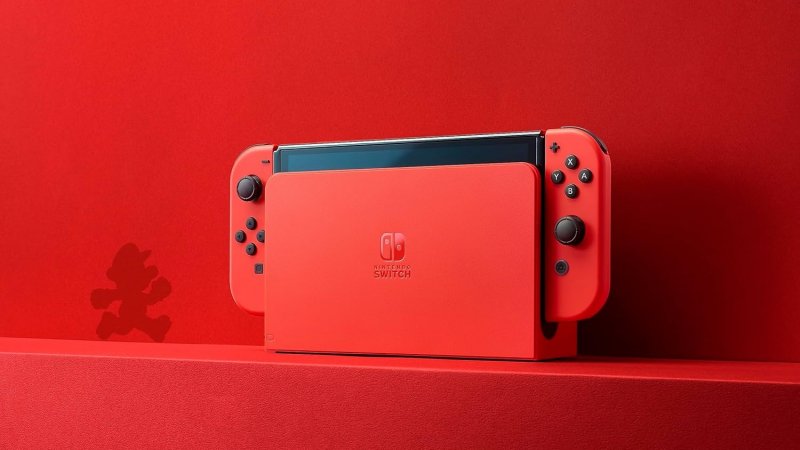 Il lato frontale di Nintendo Switch OLED edizione Speciale Mario