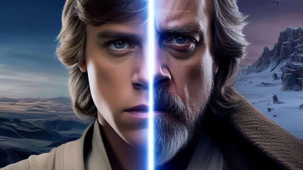 Luke Skywalker da giovane e da vecchio