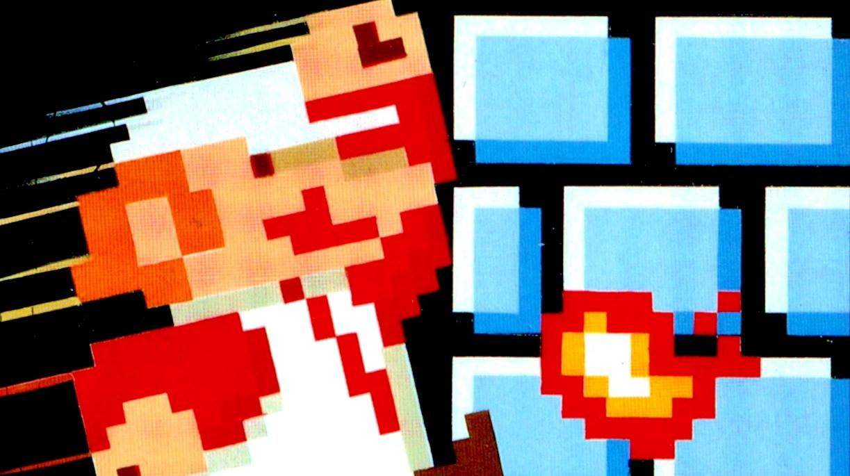 Mario sulla copertina di Super Mario Bros.