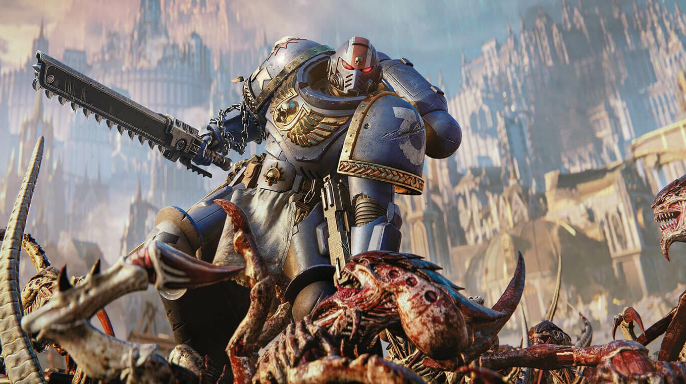 Uno degli Ultramarine di Warhammer 40.000: Space Marine 2