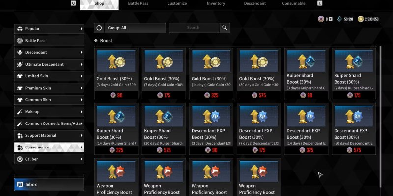 Questi sono tutti i booster che è possibile acquistare in The First Descendant per comprarsi un po' di potere aggiuntivo