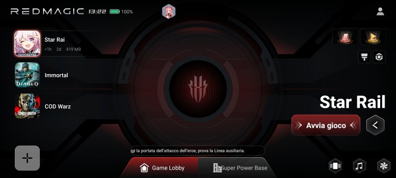 La modalità gaming di REDMAGIC 9S Pro non offre particolari novità