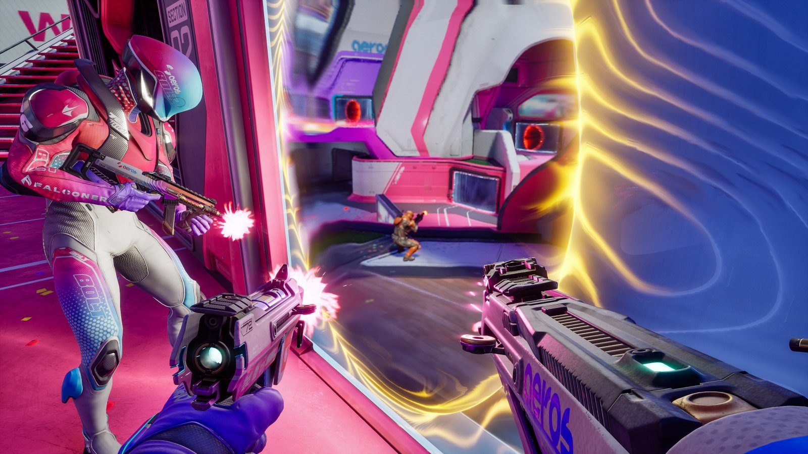 Un momento d'azione in Splitgate 2