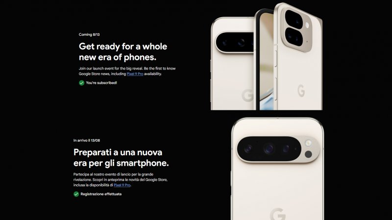 La pagina del Google Store USA a confronto con la stessa pagina in Italia La pagina del Google Store USA a confronto con la stessa pagina in Italia