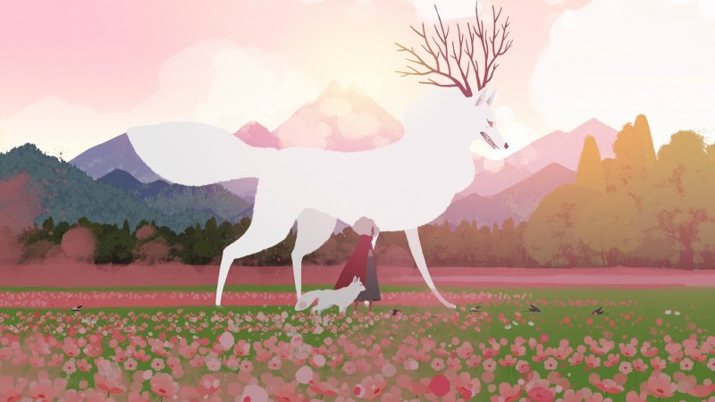 Dal basso, la piccola lupa Neva, la protagonista e la madre di Neva la cui morte nei primissimi minuti di gioco da parte della corruzione dà il via all'avventura