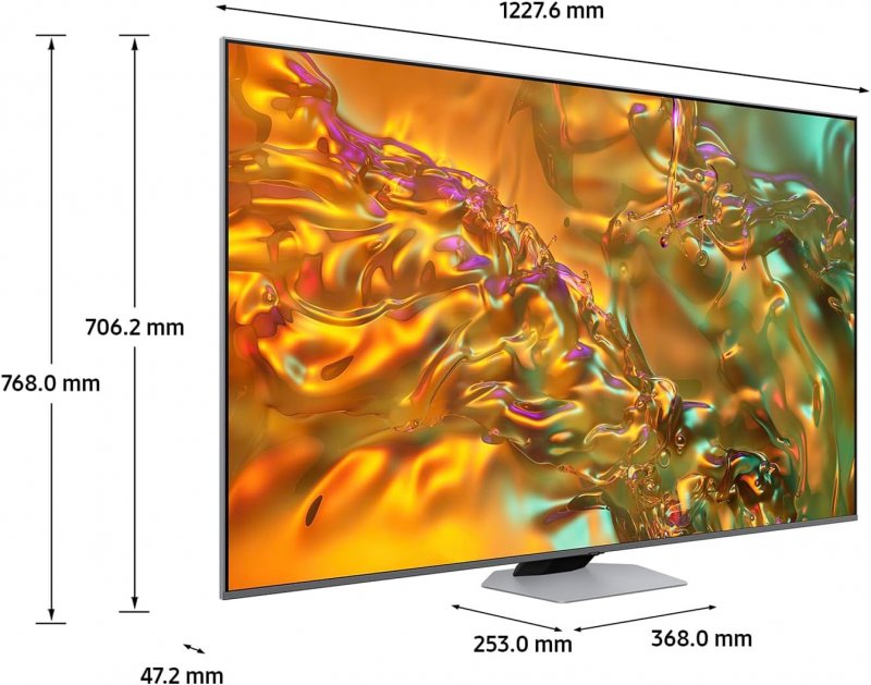 Dimensioni della Smart TV Samsung (modello QE55Q80DAUXZT)