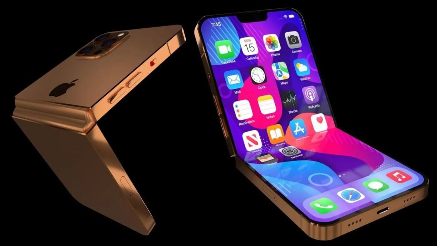 Un possibile render di un iPhone pieghevole