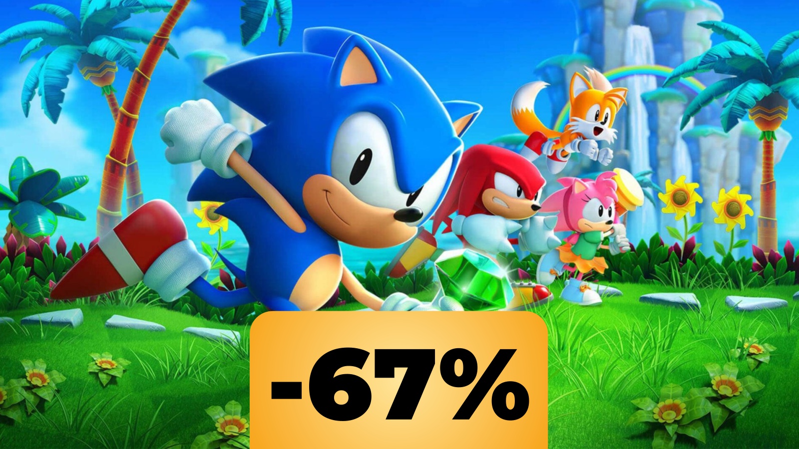 Sonic, Tails, Knuckles e Amy Rose da Sonic Superstars e sotto lo sconto di Amazon