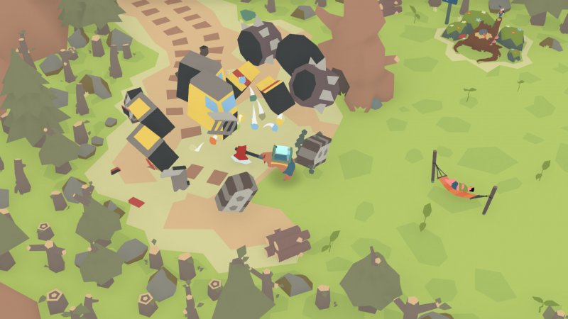 Jack mentre fa a pezzi un macchinario in LumbearJack