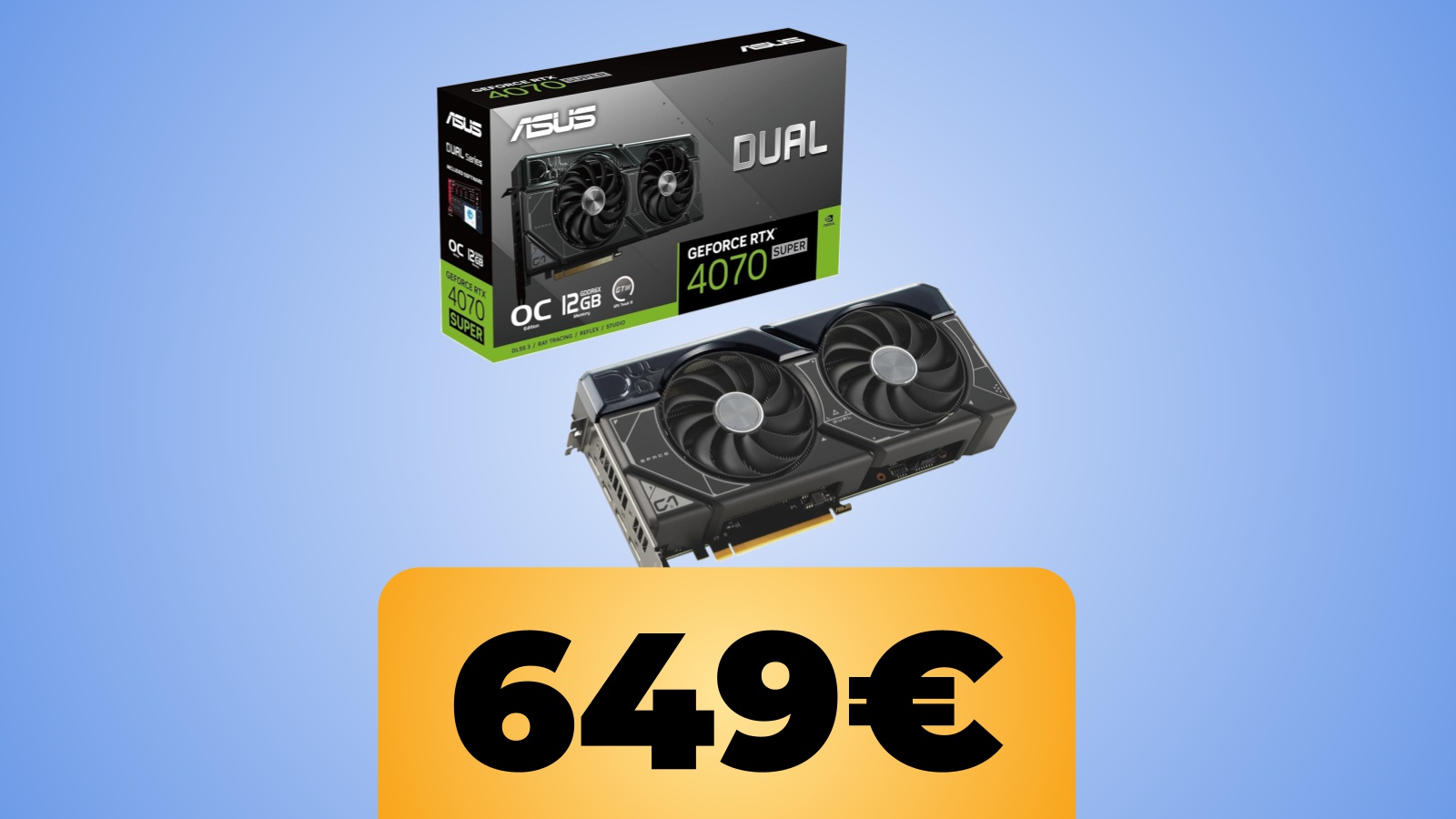 ASUS DUAL NVIDIA GeForce RTX 4070 SUPER OC da 12 GB e sotto il prezzo su Amazon