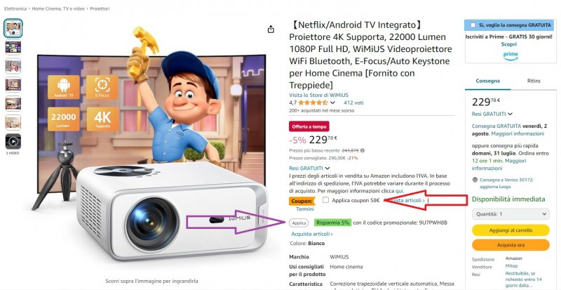 Dove applicare coupon e codice sconto nella pagina di Amazon Dove applicare coupon e codice sconto nella pagina di Amazon