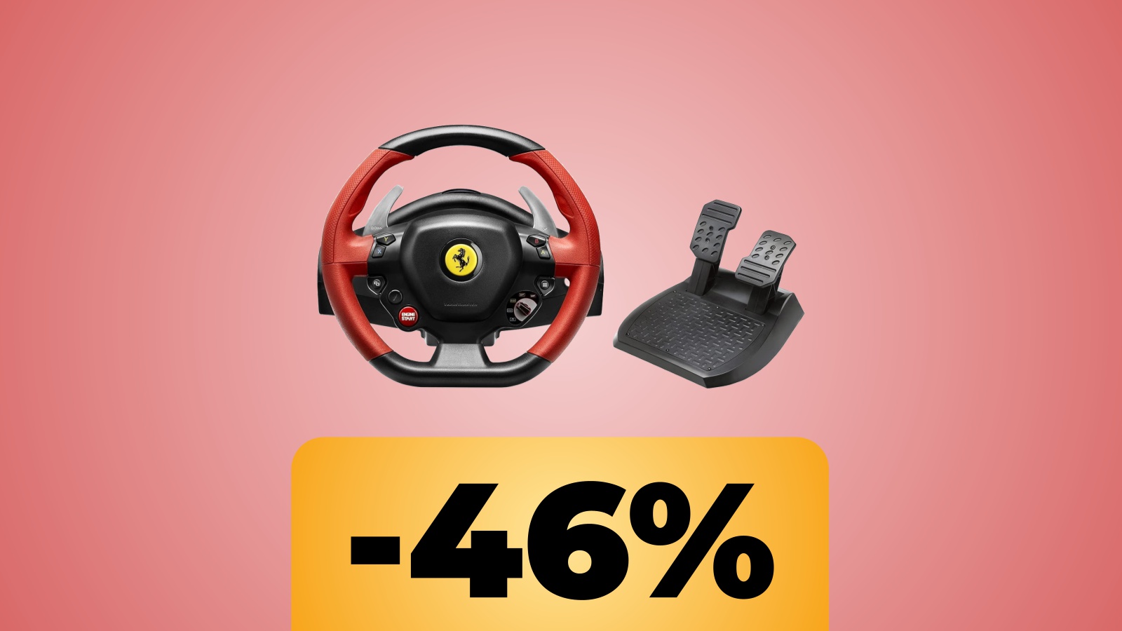 Il volante con pedaliera Thrustmaster Ferrari 458 Spider e lo sconto di Amazon