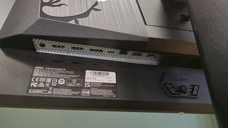 La dotazione di porte del monitor MSI