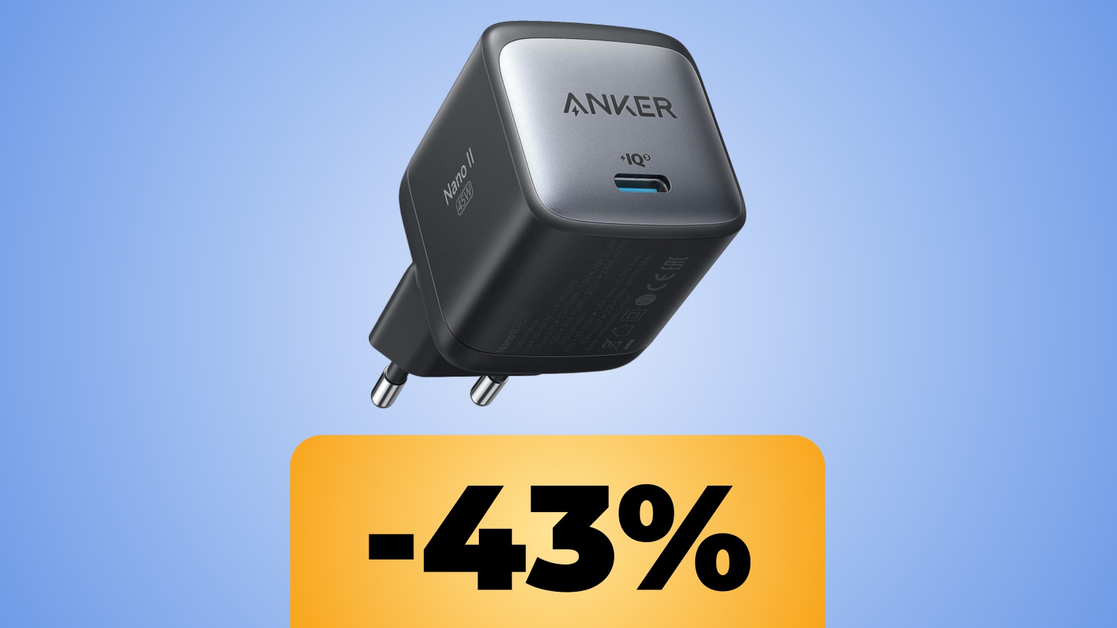 Il caricatore USB-C Anker Nano II da 45 W e lo sconto di Amazon